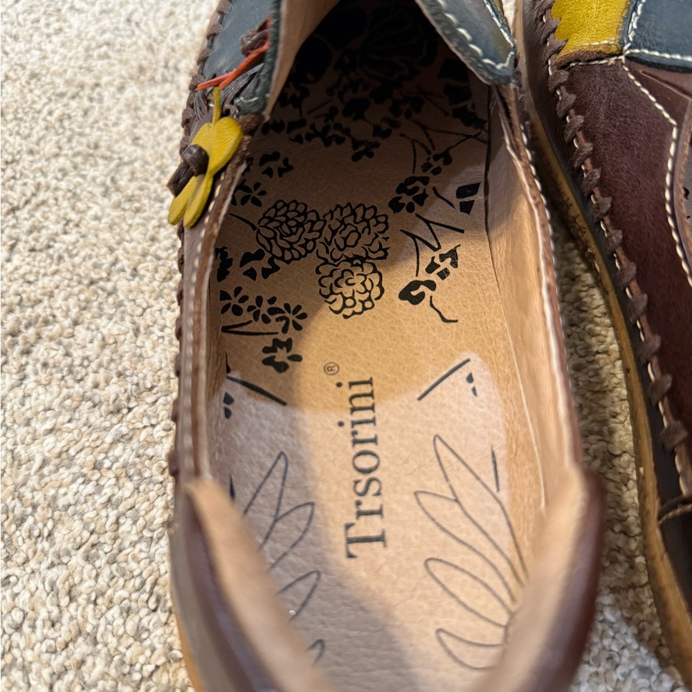 Nwot Trsorini Multicolor Patchwork Stitching Leat… - image 8